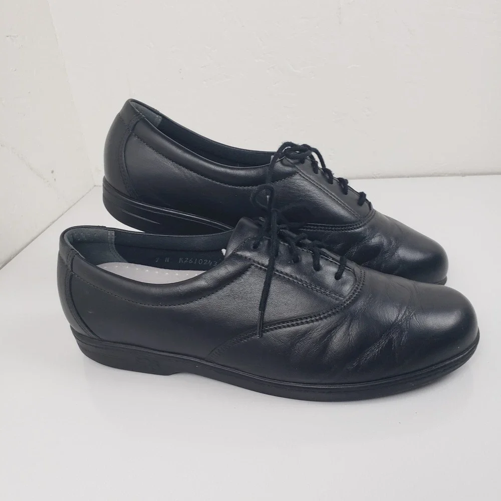 SAS Whisper Tripad Comfort‎ Women's 9 N Black Leather Lace Up Oxford Shoes